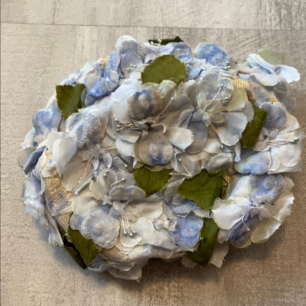 Vintage 50s Floral Blue and Green Hat